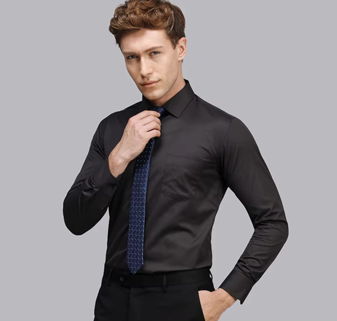 Business Comfortable Long-sleeved Shirt (Black)